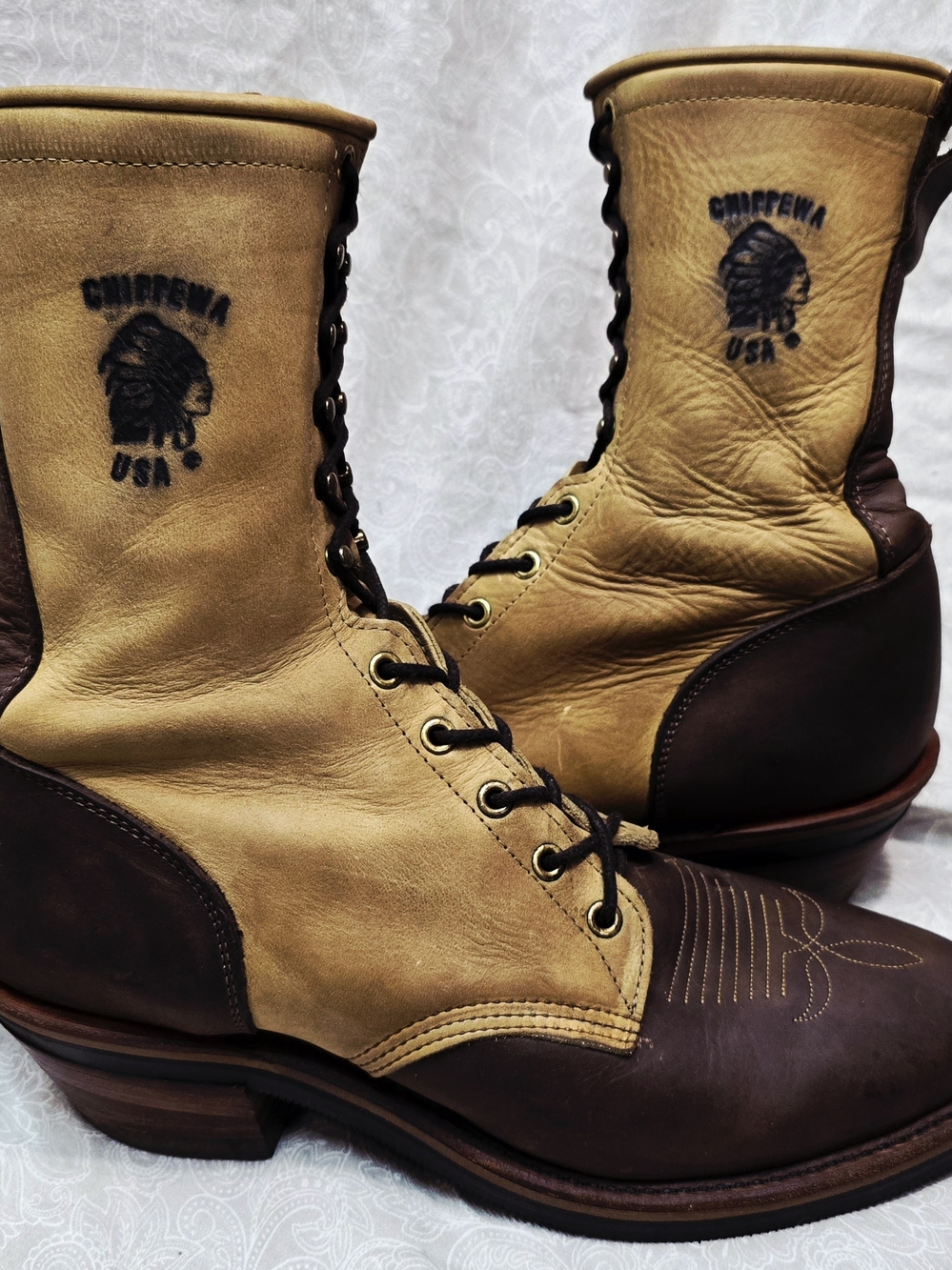 Chippewa 29405 Men's 10.5 D Golden Bay Apache Leather Western Packer Boots USA